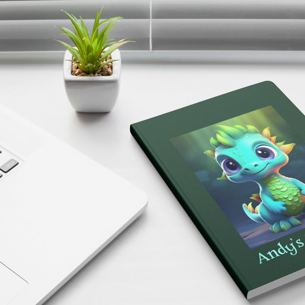 Cute Dinosaur Journal Notebook Diary - Can be Personalized - Soft Cover - Choose 100 or 200 pages - Lined and Perforated Pages