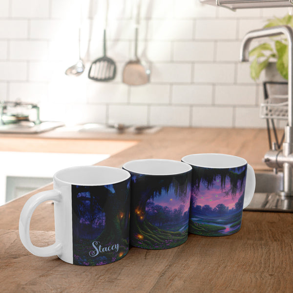 Louisiana Fantasy Coffee Mug - Extra Large 20oz - Can be Personalized - Spanish Moss Tree Landscape