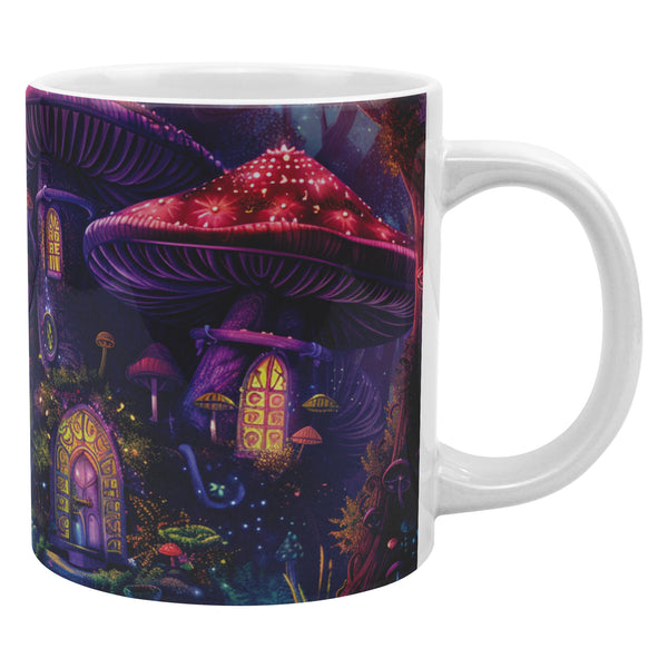 Mushroom Houses Mug - 20 oz Extra Large Coffee Cup - Can be Personalized - Fantasy Forest Mushroom Town