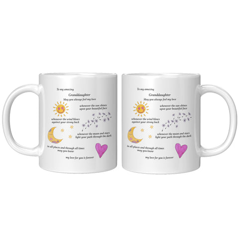 To My Amazing Granddaughter Coffee Mug - 11oz - Can be personalized