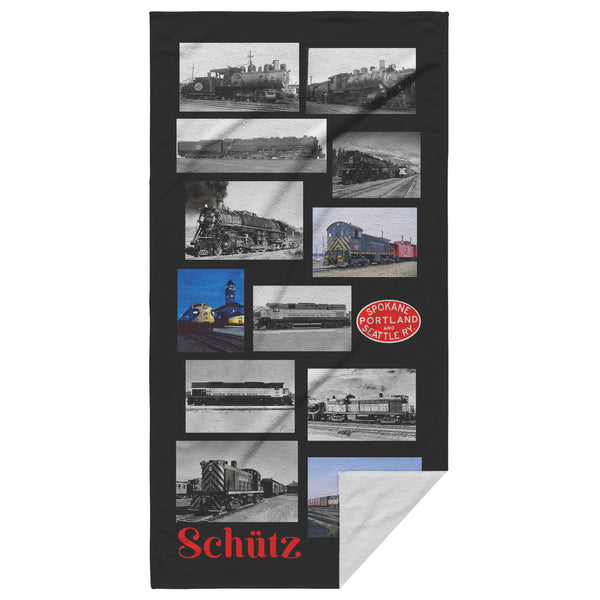 Trains Towel - Can be Personalized - SPS Railroad Trains - 30" x 60"