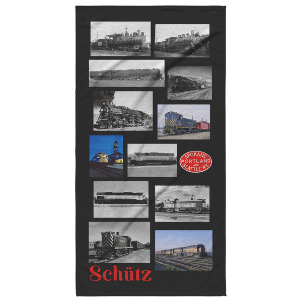 Trains Towel - Can be Personalized - SPS Railroad Trains - 30" x 60"
