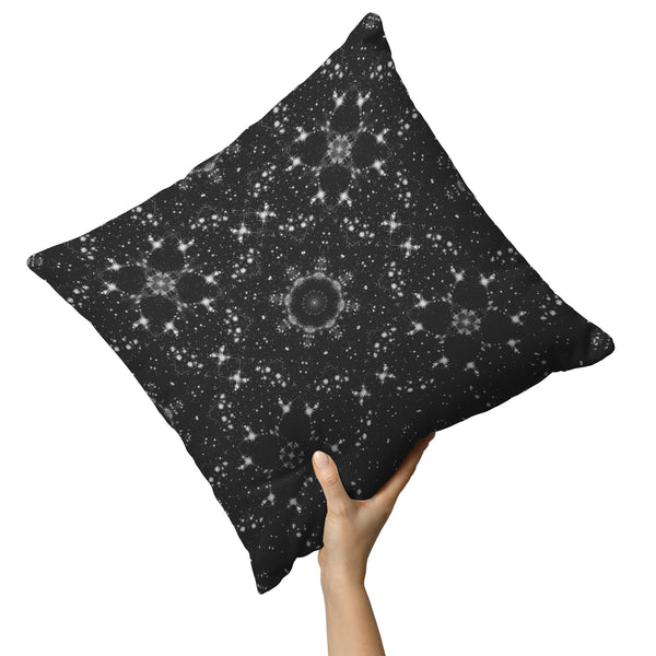 Galaxy Pillow Black White Celestial Stars Geometric Boho Home Decor Choose Zipper Cover or Cover + Insert
