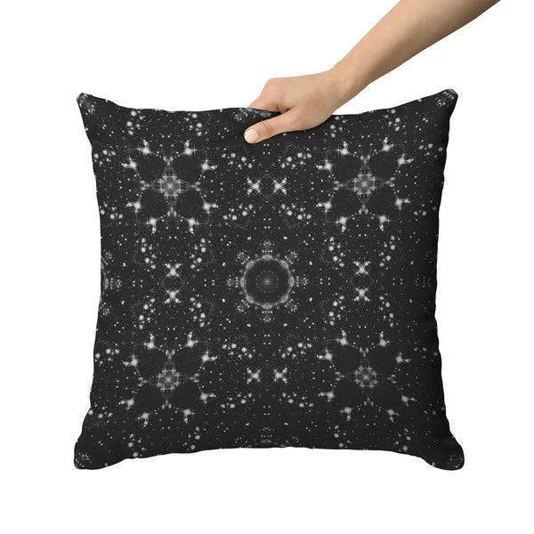 Galaxy Pillow Black White Celestial Stars Geometric Boho Home Decor Choose Zipper Cover or Cover + Insert