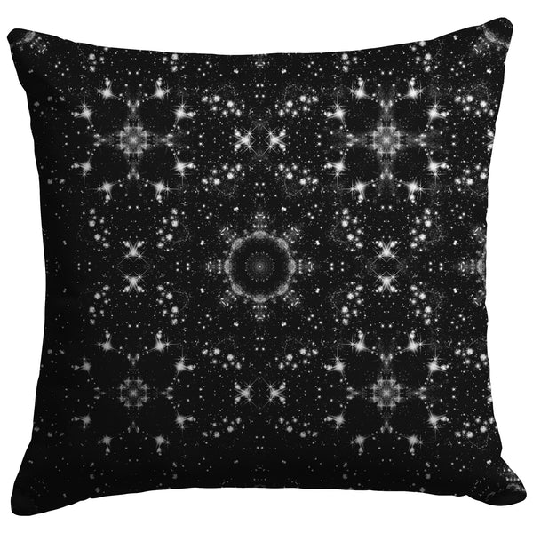 Galaxy Pillow Black White Celestial Stars Geometric Boho Home Decor Choose Zipper Cover or Cover + Insert