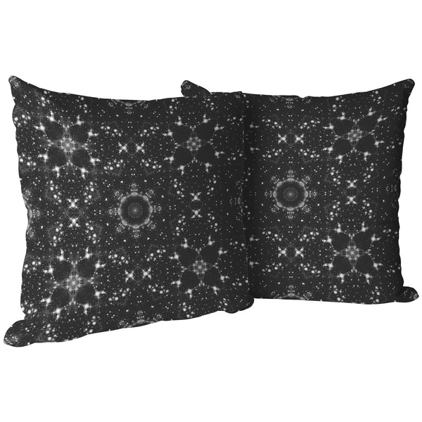 Galaxy Pillow Black White Celestial Stars Geometric Boho Home Decor Choose Zipper Cover or Cover + Insert