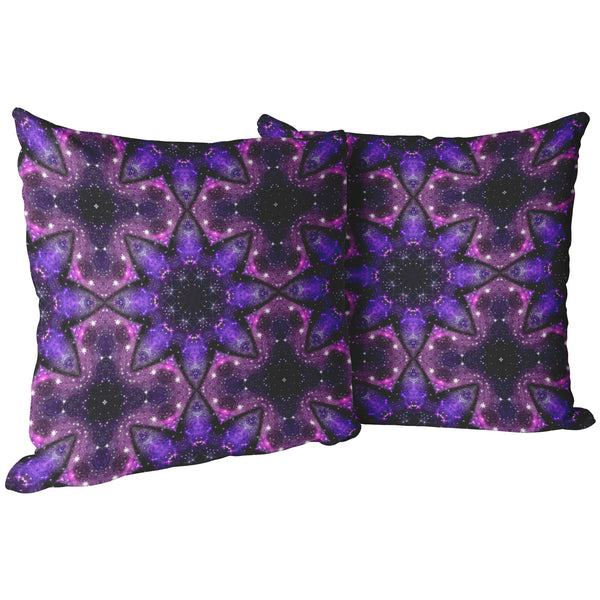Galaxy Pillow Purple Pink Celestial Stars Home Decor Choose Zipper Cover or Cover + Insert