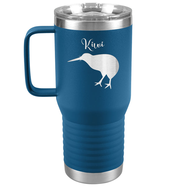 Kiwi Travel Tumbler - Kiwi Bird Tumbler - 20oz Stainless Steel Insulated Mug with Handle 6 Colors, Can be Personalized