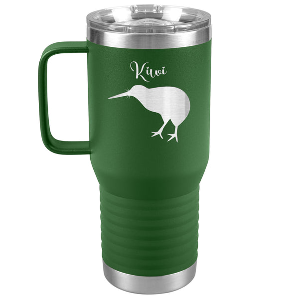 Kiwi Travel Tumbler - Kiwi Bird Tumbler - 20oz Stainless Steel Insulated Mug with Handle 6 Colors, Can be Personalized