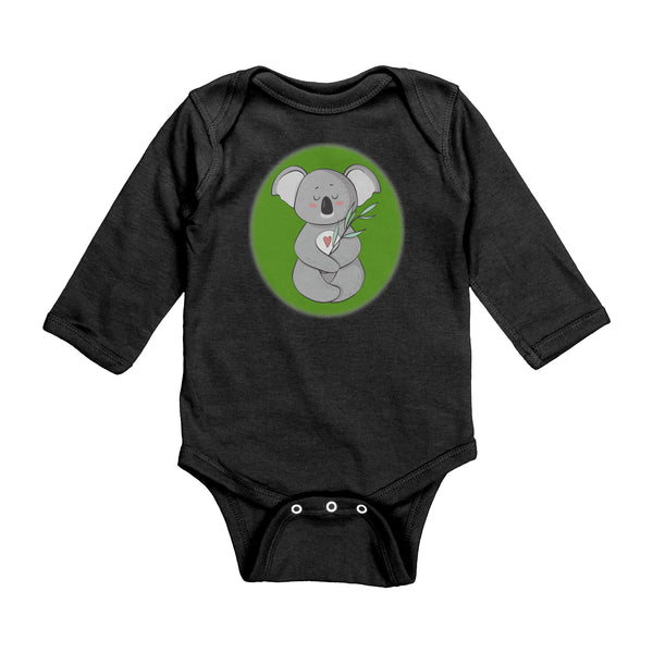 Koala Zen Meditation with Heart Baby Long Sleeve Bodysuit