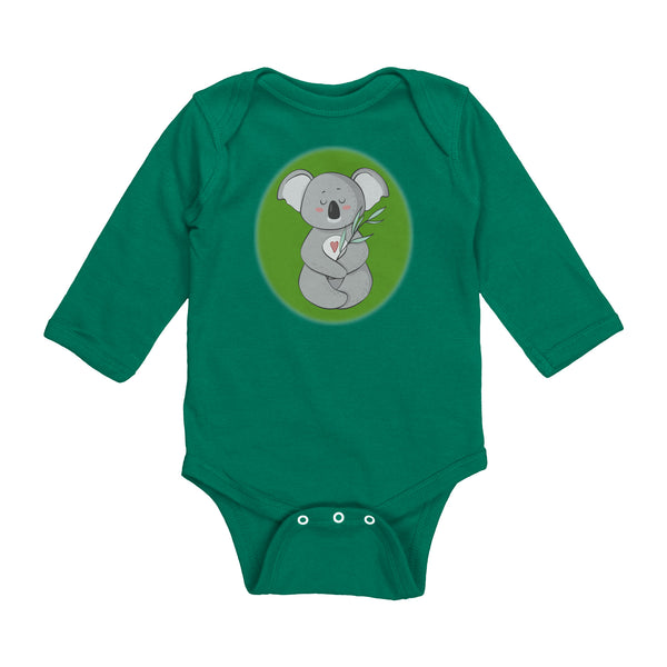 Koala Zen Meditation with Heart Baby Long Sleeve Bodysuit