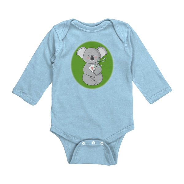 Koala Zen Meditation with Heart Baby Long Sleeve Bodysuit