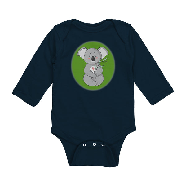 Koala Zen Meditation with Heart Baby Long Sleeve Bodysuit