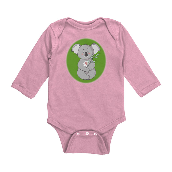 Koala Zen Meditation with Heart Baby Long Sleeve Bodysuit