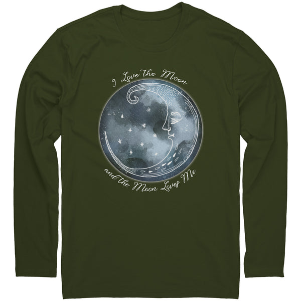 Long Sleeve Shirt - I Love the Moon and the Moon Loves Me Long Sleeved T-Shirt - Unisex 100% Cotton