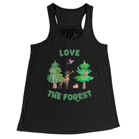 Love the Forest Flowy Racerback Tank Cool Summer Exercise Yoga Top for Women