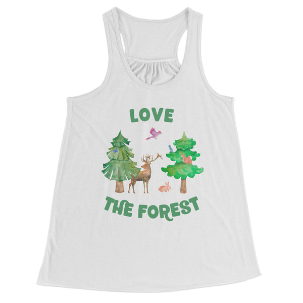 Love the Forest Flowy Racerback Tank Cool Summer Exercise Yoga Top for Women