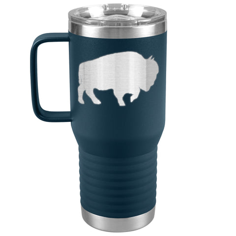 Buffalo Bison Large 20oz Travel Tumbler with Handle, Stainless Steel, Insulated, Can be Personalized