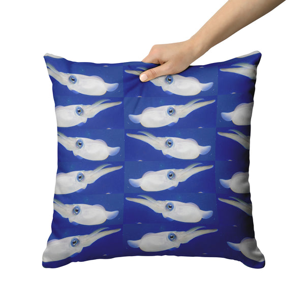 Squid Pillow White Blue Home Decor Choose Zipper Cover or Cover + Insert