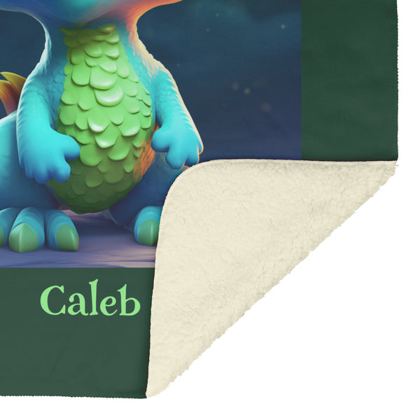 Cute Dinosaur Blanket - Personalized - Fleece or Sherpa - 3 Sizes - Baby Children's Gift