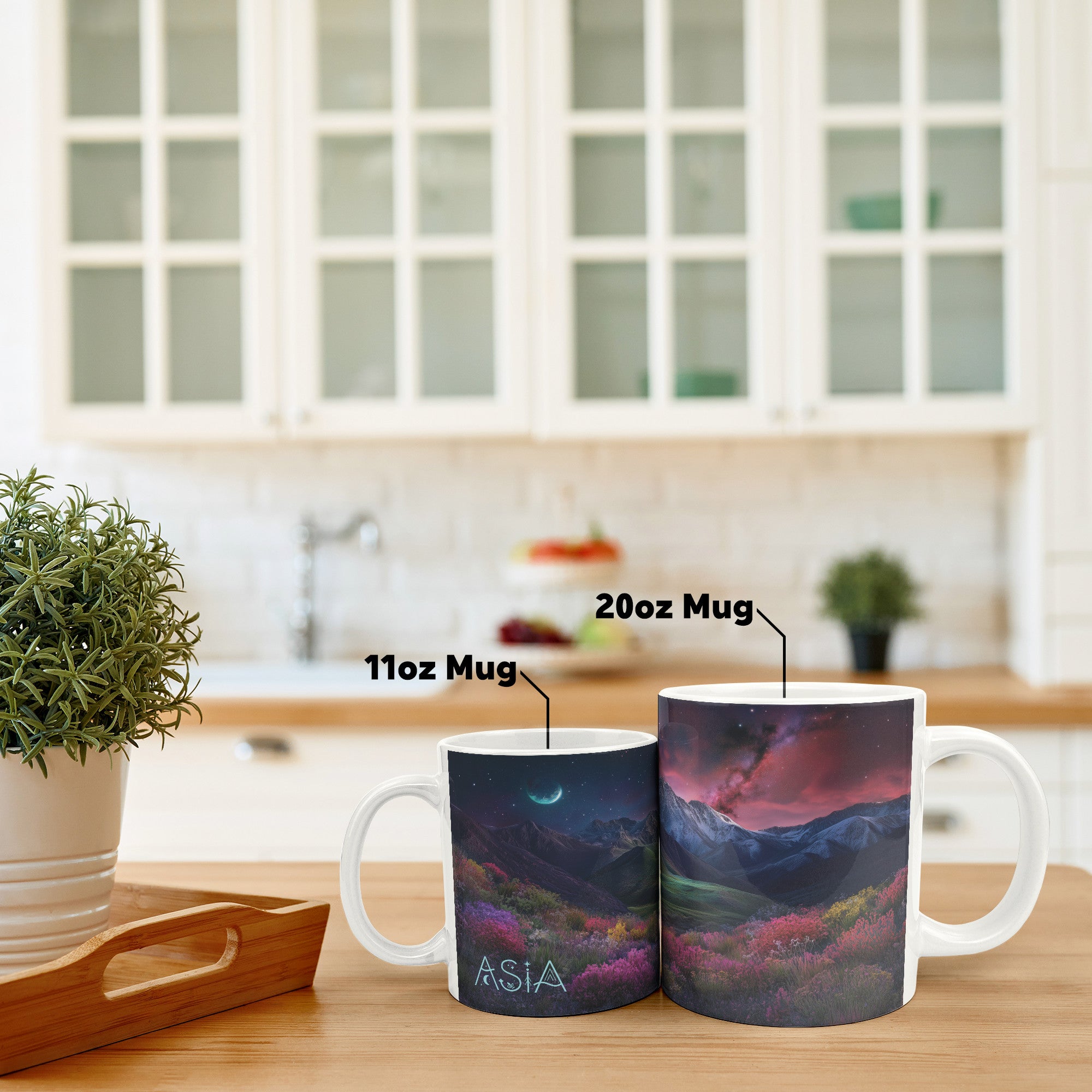 Fantasy Coffee Mug Extra Large 20oz - Rocky Mountain Valley - Can be Personalized - Ceramic - Coffee, Tea, Hot Chocolate, Cup