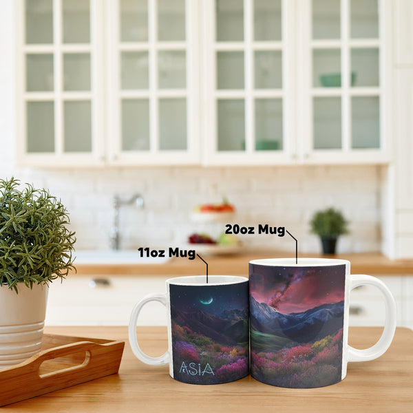 Fantasy Coffee Mug Extra Large 20oz - Rocky Mountain Valley - Can be Personalized - Ceramic - Coffee, Tea, Hot Chocolate, Cup
