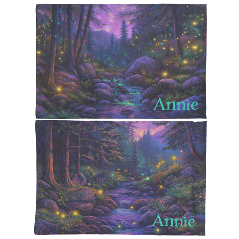 Fantasy Pillowcases - Smoky Mountain Forest Stream - Set of 2 - Can be Personalized - Soft Washable