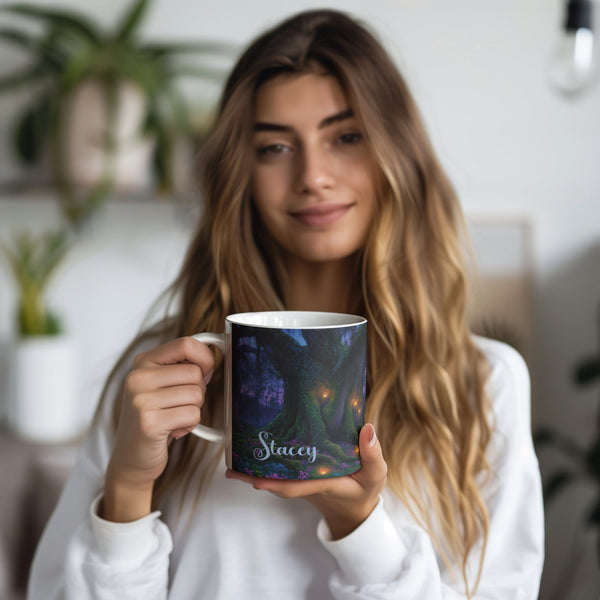 Louisiana Fantasy Coffee Mug - Extra Large 20oz - Can be Personalized - Spanish Moss Tree Landscape