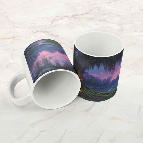 Louisiana Fantasy Coffee Mug - Extra Large 20oz - Can be Personalized - Spanish Moss Tree Landscape