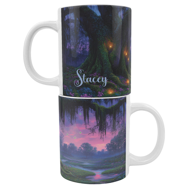 Louisiana Fantasy Coffee Mug - Extra Large 20oz - Can be Personalized - Spanish Moss Tree Landscape
