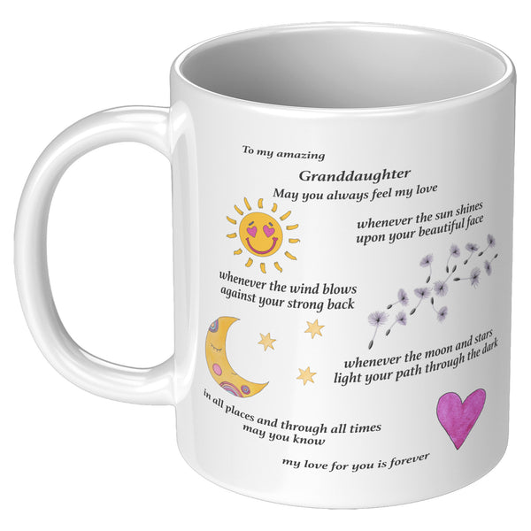 To My Amazing Granddaughter Coffee Mug - 11oz - Can be personalized