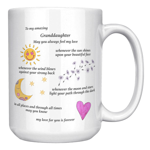 To My Amazing Granddaughter Coffee Mug - Large 15oz - Can be personalized