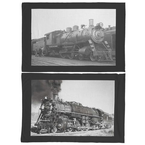 Train Engine Pillowcases - Portland Seattle Railroad Trains - Set of 2 Pillowcases - Can be Personalized - Soft Standard Sized