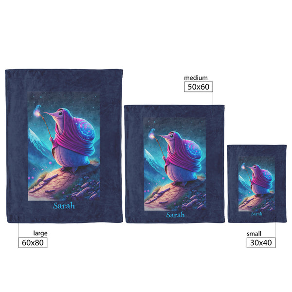 Wizard Snail Blanket - Personalized - Fleece or Sherpa - 3 Sizes - Baby Child Teen Adult Gift