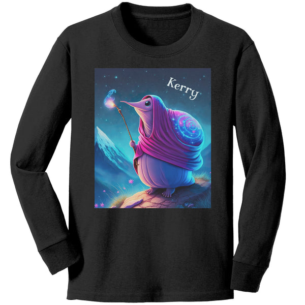 Wizard Snail Toddler Long Sleeve T Shirt - Personalized - 2T-5T - Cotton - Fantasy Theme - Cute Magical - Free Shipping in US!