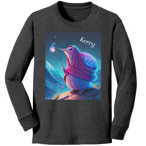 Wizard Snail Toddler Long Sleeve T Shirt - Personalized - 2T-5T - Cotton - Fantasy Theme - Cute Magical - Free Shipping in US!