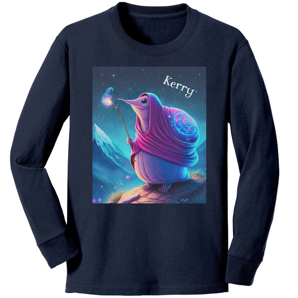 Wizard Snail Toddler Long Sleeve T Shirt - Personalized - 2T-5T - Cotton - Fantasy Theme - Cute Magical - Free Shipping in US!