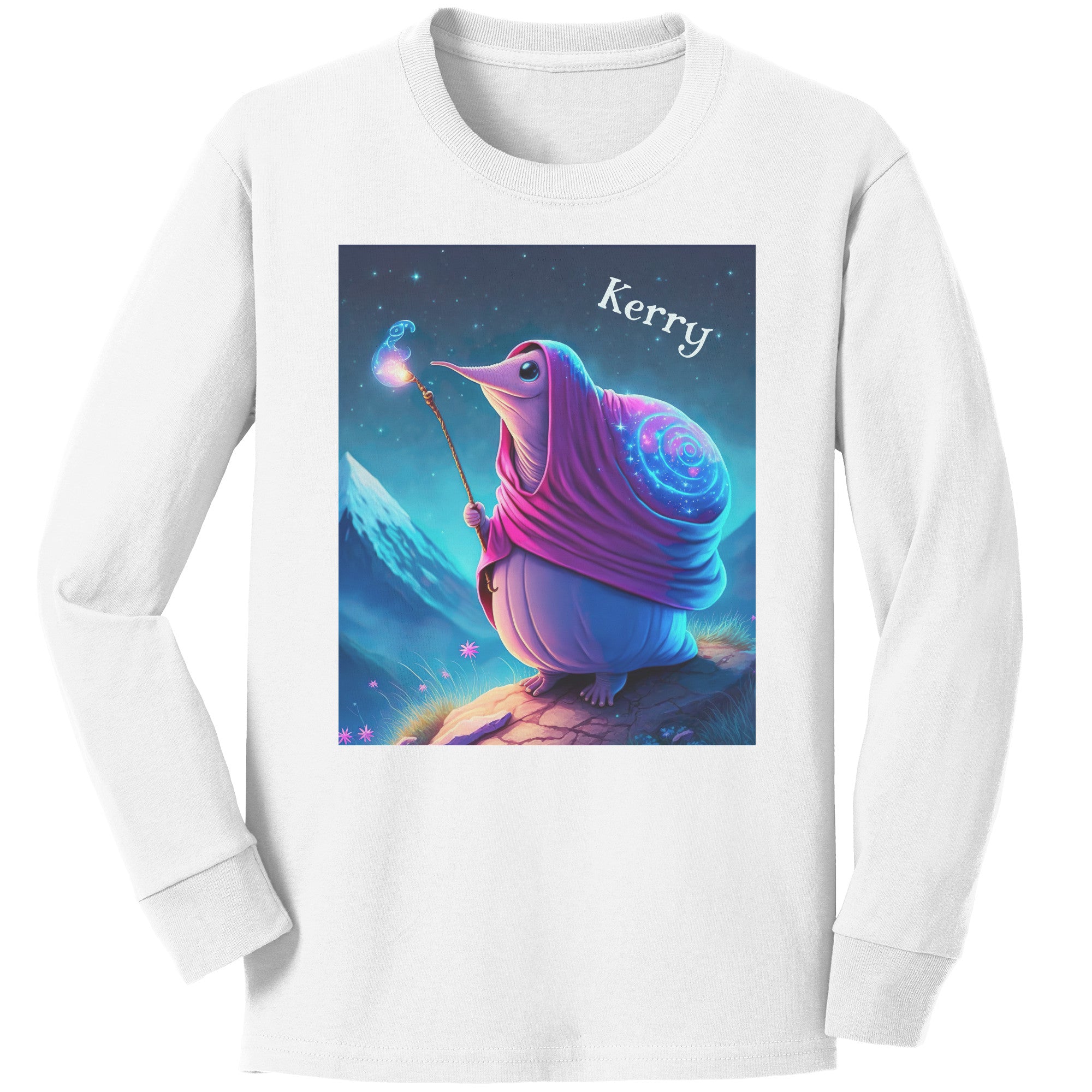 Wizard Snail Toddler Long Sleeve T Shirt - Personalized - 2T-5T - Cotton - Fantasy Theme - Cute Magical - Free Shipping in US!