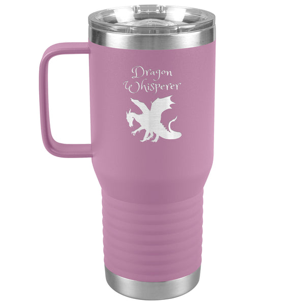 Dragon Whisperer Large 20oz Travel Tumbler with Handle Stainless Steel Insulated for Trips, Work, Gaming and More, in 10 colors, Can be Personalized
