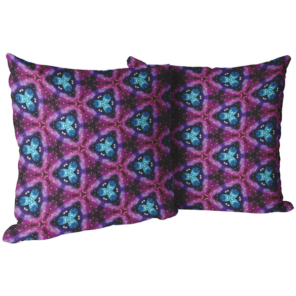 Galaxy Pillow Blue Pink Celestial Stars Home Decor Choose Zipper Cover or Cover + Insert