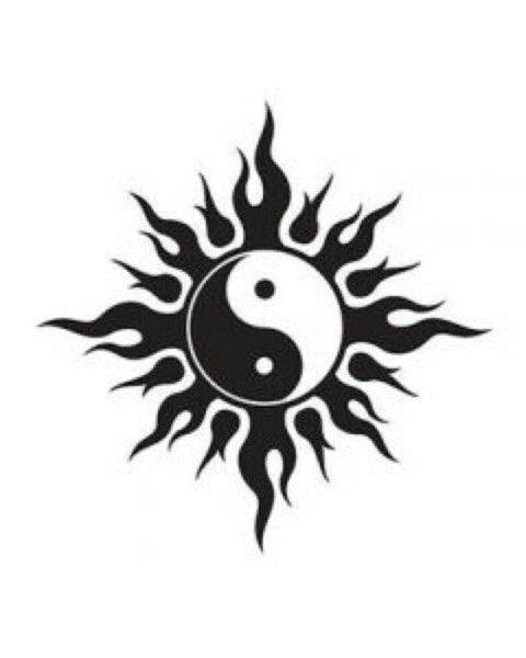 Kanji, Yin Yang, Dragon Black Temporary Tattoos Set of 10 tattoos