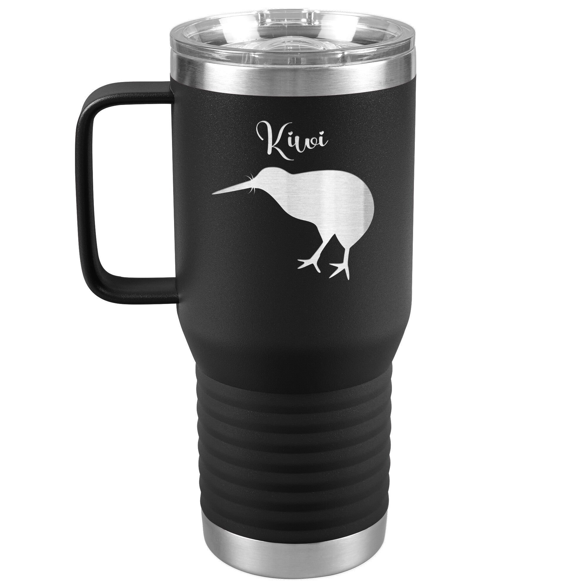 Kiwi Travel Tumbler - Kiwi Bird Tumbler - 20oz Stainless Steel Insulated Mug with Handle 6 Colors, Can be Personalized