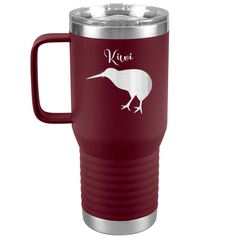 Kiwi Travel Tumbler - Kiwi Bird Tumbler - 20oz Stainless Steel Insulated Mug with Handle 6 Colors, Can be Personalized