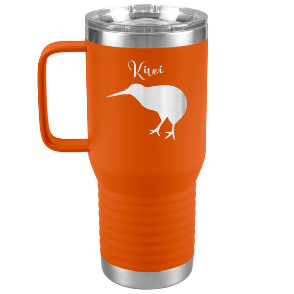 Kiwi Travel Tumbler - Kiwi Bird Tumbler - 20oz Stainless Steel Insulated Mug with Handle 6 Colors, Can be Personalized