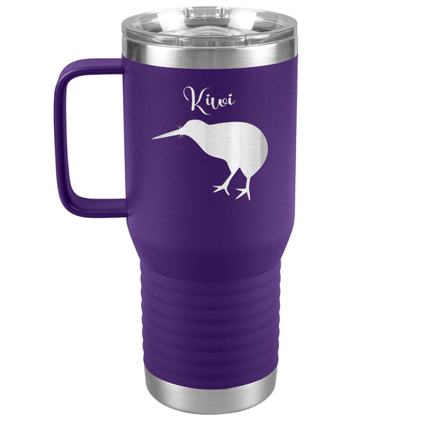 Kiwi Travel Tumbler - Kiwi Bird Tumbler - 20oz Stainless Steel Insulated Mug with Handle 6 Colors, Can be Personalized
