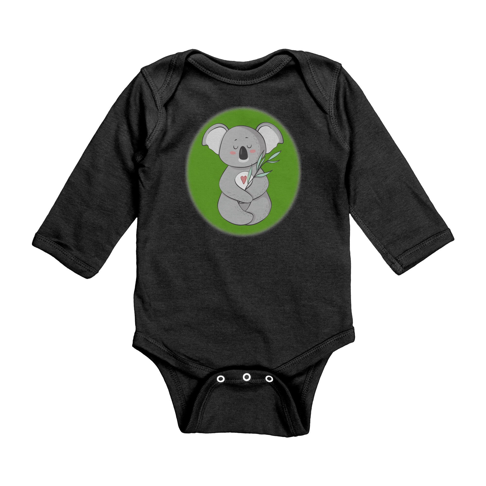 Koala Zen Meditation with Heart Baby Long Sleeve Bodysuit
