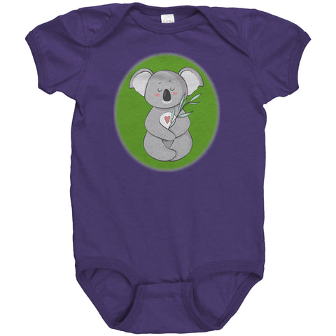 Koala Zen Meditation with Heart Baby Short Sleeve Bodysuit