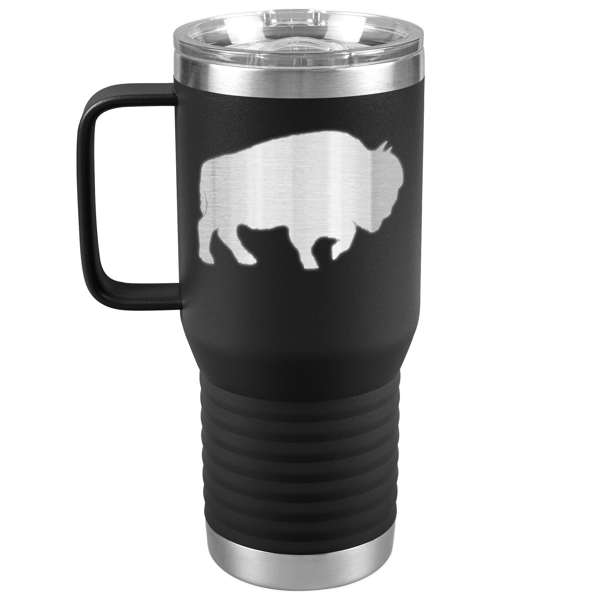 Buffalo Bison Large 20oz Travel Tumbler with Handle, Stainless Steel, Insulated, Can be Personalized