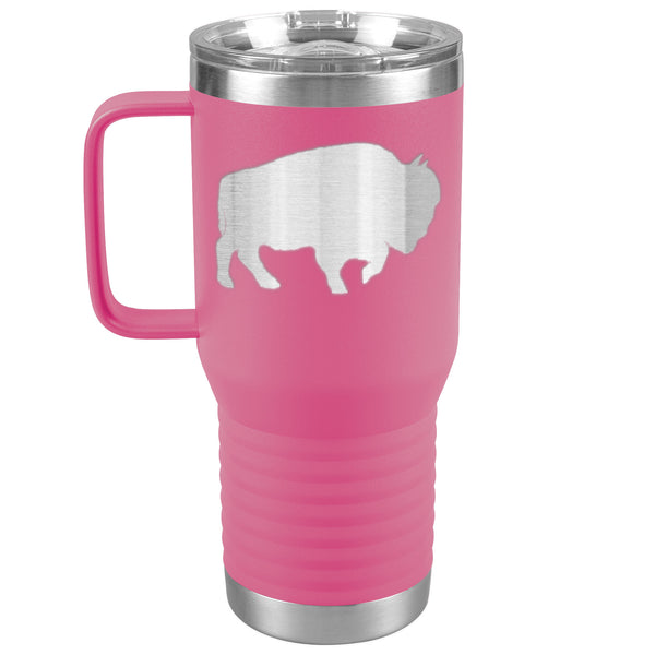 Buffalo Bison Large 20oz Travel Tumbler with Handle, Stainless Steel, Insulated, Can be Personalized
