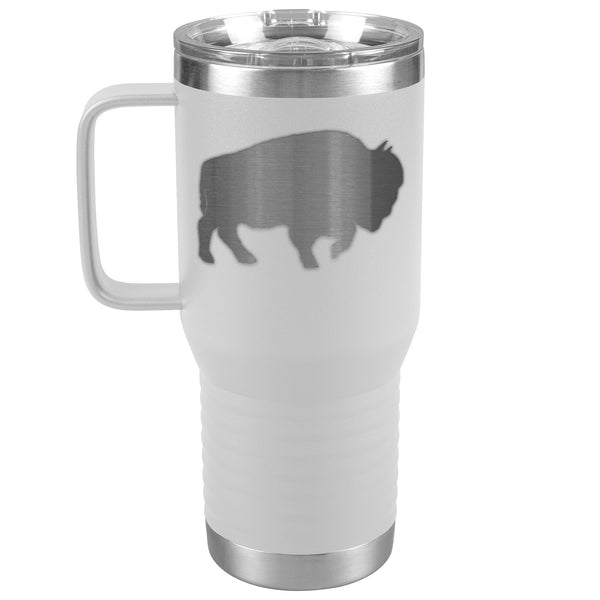 Buffalo Bison Large 20oz Travel Tumbler with Handle, Stainless Steel, Insulated, Can be Personalized